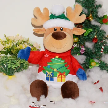 2020 Nové Kreslené Plyšové Hračky Plnené Vianočné Plyšové Hračky Santa Claus Figúrka Vianočné Elk Bábika Candy Bag Darček Pre Deti