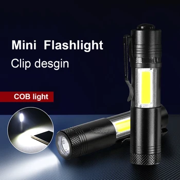Mini LED Taktická Baterka Pochodeň O5 COB LED Baterky Baterky 18650 batérie Prenosné Lampy USB Nabíjateľné Lov zábleskové Svetlo