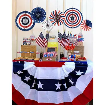 6PCS/set Americký Deň Nezávislosti String Vlajky Zástavy Papier Ventilátor Party Dekorácie Rôzne Vzory Špirála Páse s nástrojmi Festival Dekor
