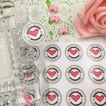 300 ks 3 cm Ďakujem Láska Samolepiace tesniace Nálepky Kraft Label Nálepka DIY Ručne Vyrobené Darčeky Tortu Candy Papier Značky