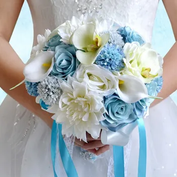 Custom handmade modrá svadobné dary, kvety pre nekonečné more lásky Doprava Zadarmo
