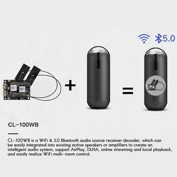 WiFi 2.4 G a Bluetooth 5.0 Zvukovej Dosky Modul s Spotify Airplay 20Hz - 20KHz pre DIY Smart Reproduktor, Zosilňovač