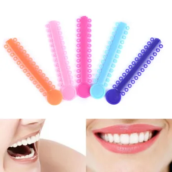20 Palice, Bielenie Zubov, Plastové Unisex Multi Farby Traky Pásma Zubné Ligatúru Väzby Orthodontics Elastické Gumičky
