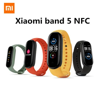 Xiao Mi Pásmo 5 NFC Bluetooth 5.0 Nepremokavé Miband5 Inteligentný Náramok 4 AMOLED Displej Srdcovej frekvencie Fitness Tracker Mi Band