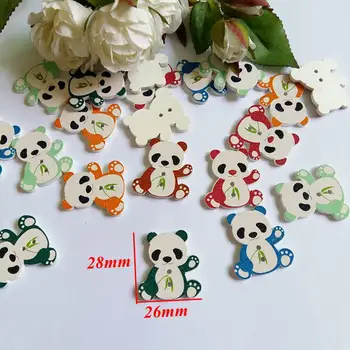 120Pcs Zmiešané Farby Krásne panda Tvarované Drevo Tlačidlo Šitie Dodávky Dekorácie Tlačidlá Scrapbooking Príslušenstvo