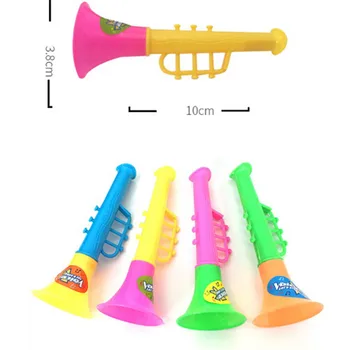 5 ks/veľa Náhodných Nástroje Hudobné Hračky Dieťa Hrá Typ Detské Darček Dieťa Plastové Dvojité Horn Hooter Trúby Multi-Farebné