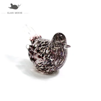 Ručné Miniatúrne Sklenené Vták Umenie Figúrka Ornament Hodváb Roztomilý dizajn a Živé Zviera Socha Domáce Stolné Dekorácie, Doplnky