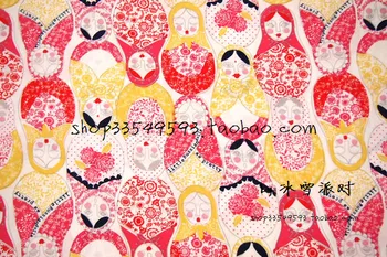 Široký 140 cm Cartoon ruskej bábiky Textílie Bavlnenej Tkaniny Satin Prešívanie Domov Handričkou Textilné Patchwork HOBBY Šitie Detské Oblečenie