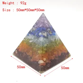 50mm Orgonite Pyramída pre Meditácie, Prírodný Krištáľ Čakier Odraziť Zlých Duchov Pyramídy Kameň Domáce Dekorácie Proces Živice Darček