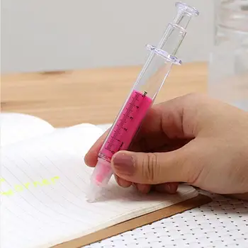Kancelárske Školské potreby injekčnej Striekačky pero, Zvýrazňovač, Fluorescenčné Marker pero Luminiscenčných perá, Písacie potreby