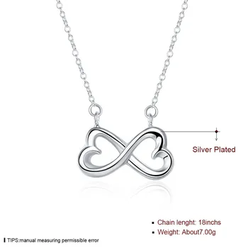925 Sterling Silver Náhrdelník Módne Vysokej kvality, Srdce K srdcu, Láska Náhrdelník Šperky, Darček Pre Ženy