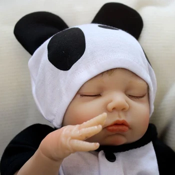 Nicery 16-18-palcové 40-45 cm Bebe Reborn Bábiky Mäkké Silikónové Chlapec Dievča Hračka Reborn Baby Doll Darček Panda Oblečenie