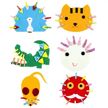 6pcs/set Early Learning Education Toys Teaching Kindergartens Manual DIY Weave Cloth Baby
