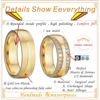 Aliancia cz snubné prstene pre pár matná zlatá farba anel dámske a pánske šperky Výročie manželstva krúžok