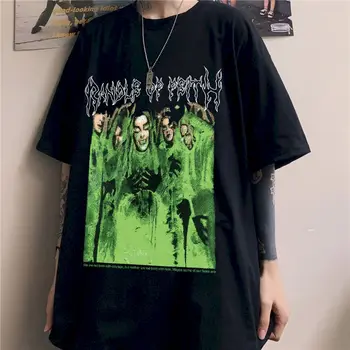 Harajuku tričko pár gotický top Horror znak písmená tlačiť T-shirt ženy muži Lete streetwear voľné O-neck tee tričko top