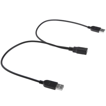 USB-A Samica Na Duálny USB Male Jack Y-Rozdeľovač napájacieho Kábla 30 cm