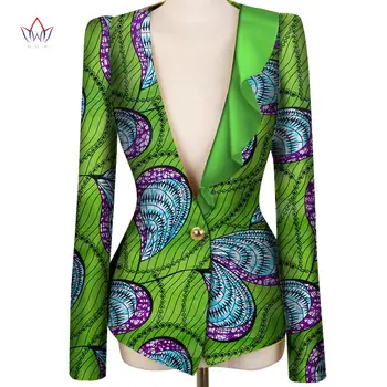 2021 Vlastné Afriky Oblečenie pre Ženy Bunda pre Ženy Kabát Ženy Farebné Módy Dlhý Rukáv Collarless WY3814