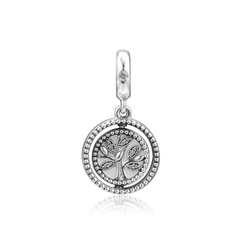Kúzlo 925 Silver Pôvodné Fit Pandora Náramky Mincový Striebro Spinning Strom Života Visieť Kúzlo Korálky pre Ženy diy Šperky