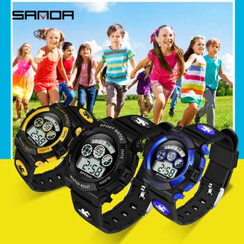 Nové Módne SANDA Značky Deti Športové Hodinky LED Digitálne Hodinky Chlapec Dievča Študent Nepremokavé Elektronika náramkové hodinky Prúd