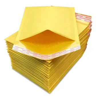 100KS Lacné Predaj Kraft Bublina Odosielateľov Čalúnená Obálky Mailing Tašky Farba Žltá, Veľkosť 140*200+40 mm 100ks/veľa Továreň Priamo