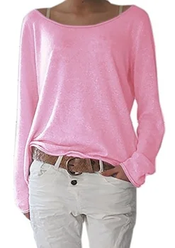 Oblečenie s Dlhým Rukávom Bavlna Čisté Farebné Tričká Nové xxl Pohodlie Bežné ženy je Roztomilý Sexy Tee Tričko 2020s pre ženy