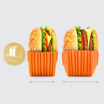 Burger Pevné Box, Sandwich Úložný Stojan Burger Silikónový Stojan Burger Box Bez BPA a Rúra Bezpečné Gril Príslušenstvo