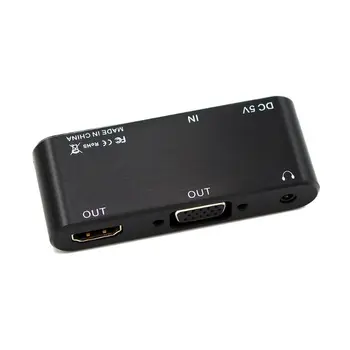 HDMI / VGA+HDMI+Audio Converter Prenosné HDMI Splitter Adaptér pre PS3, X-BOX 28GE