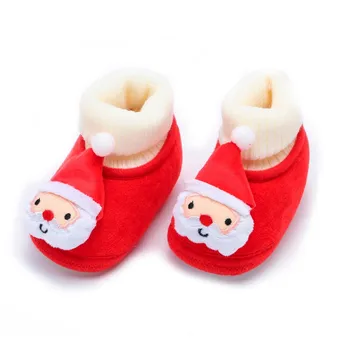 ARLONEET 2019 Vianočné Topánky Dieťa, Chlapec, Dievča Novorodenca Vianočné Mäkké Jediným Cartoon Teplé Tenisky flip flop Dieťa slipper11-13 cm
