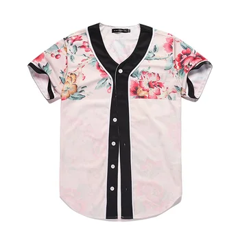 MTS141 Mens Baseball Jersey Nový príchod Muži/ženy Hip hop t-shirt 3d tlač jersey tvaru tlačidlo košele letné topy tees