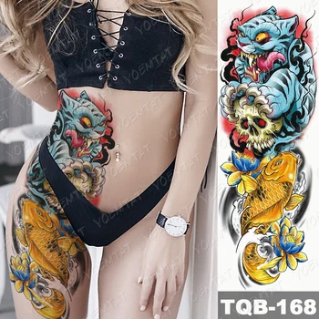 Veľké Arm Tattoo Rukáv Tiger Lebky Dragon Nepremokavé Dočasné Tatto Nálepky Pradžňa Lev Body Art Full Falošné Tetovanie Ženy Muži