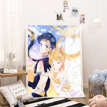Anime Obrázok Sailor Moon 3D Tlač Hodiť Deka Pre Dievčatá Cartoon Flanelové Deka Pre Lôžok domáci Textil, Luxusné Roztomilé Deti Darček