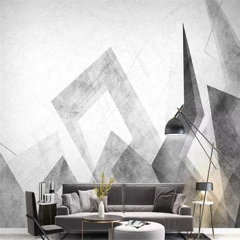 Dekoratívne tapety série Nordic moderný jednoduchý štýl melanchólia mestskej geometrické televízie pozadí na stenu