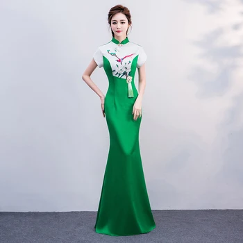 Princezná Štíhle Dlhé Šaty Čínsky Štýl Žena Mermaid Party Šaty, Na Poschodí-Dĺžka Večer Cheongsam Luxusné Banquet Loptu Qipao Vestido