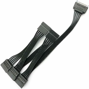 15 Pin SATA Predlžovacie Pevný Disk, Kábel 1 Mužov a 5 Žien Napájací zdroj Splitter Adaptér Kábel Pre DIY PC Sever