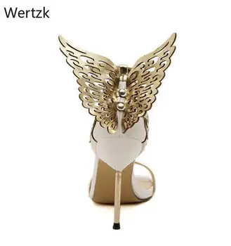 2020 Značky ženy čerpadlá Motýľ vysokým podpätkom čerpadlá topánky pre ženy sexy típat prst vysoké podpätky sandále strany topánky žena E225