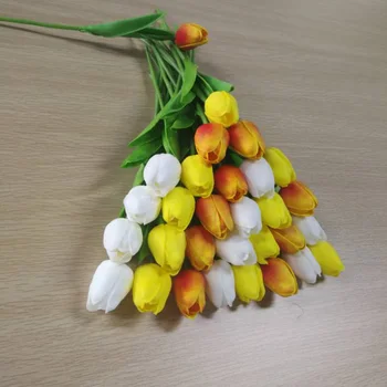 31Pcs Mini Tulipán Home Party Dekor Falošné Kvet Vysokej Kvality Kvetinové Kytice Ochrany Životného prostredia, Svadobné, Umelé Kvety
