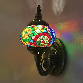 Nové Stredozemnom štýle Art Deco turecký Mozaiky Nástenné Svietidlo Ručne mozaikové Sklo romantický nástenné svietidlo