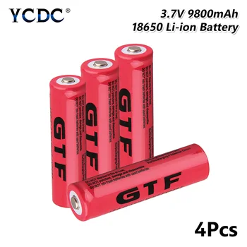 4Pcs Ukázal Top GTF 18650 Nabíjateľné Batérie 3,7 V 9800mAh Lítiová Batéria Pre Nabíjanie Li-ion Článková Baterka