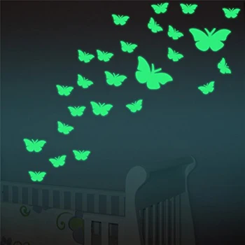 Módne Krásny Motýľ Svetelný Odnímateľné Lepidlo na Stenu Svietiť v Tme Nálepky na Strop Spálňa Decor