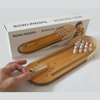 Drevený Mini Desktop Bowling Hru Toy Nastaviť Zábava Krytý Rodič-Dieťa Interaktívne Tabuľky Vývojovej