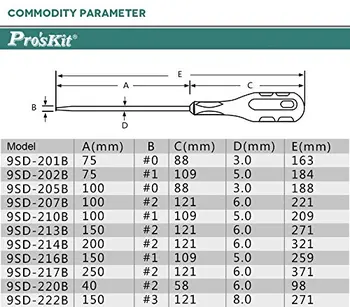 Horúce ProsKit 9sd-210b Pro-Mäkké Magnetické Skrutkovače (+ # 1 5x100mm) Presné Crosspoint Skrutkovače Oprava ručného Náradia