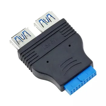 Základnej dosky, 20 Pin Hlavičky Žena na 2 Port USB 3.0 A-Female Konektor pre Adaptér