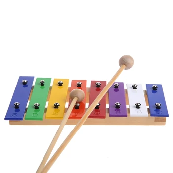 Glockenspiel Hudobný Nástroj, Hudobná Hračka 8 Poznámky Drevené Deti Kid Nové