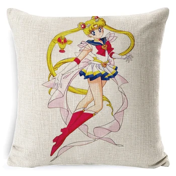 Hot Predaj 3D Sailor Moon Vytlačené Vankúš Vysoká Kvalita Nové Kreslené obliečka na Vankúš Domov Dekoračné Vankúše, Vankúš Operadla