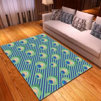 Farebný Páv pierko koberec 3d tlač veľkých kobercov pre spálne, obývacia izba, detská izba mäkké salón rohože domova