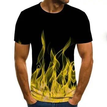 Farebné Tlač 3D tričko Štýl Príležitostných Letné Módy Tlače Krátky Rukáv Tees Mužov Topy Farebná Tlač, Umenie Streetwe
