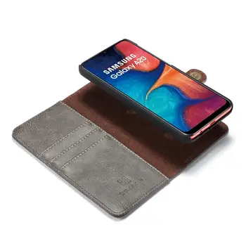 GR Ming Cowhide Kožené Sloty pre Karty Peňaženky Magnetické Odnímateľné puzdro pre Samsung Galaxy A20 A30