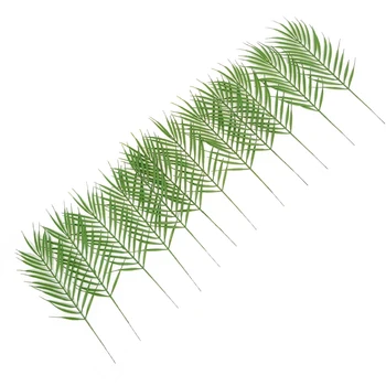 Súbor 12 Umelého Palmového Lístia - 50 cm - Tmavo Zelená Falošné Papradie Rastlín Cycas 50 Cm* 25 Cm Umelého Palmového Lístia