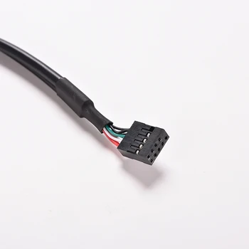 1PC 2 Dual Port USB Žena na Vnútorné 9 Pin Hlavičky Adaptér PCB Dosky Kábel pre PC Doske Vysokej Rýchlosti 30 cm/1 METROV