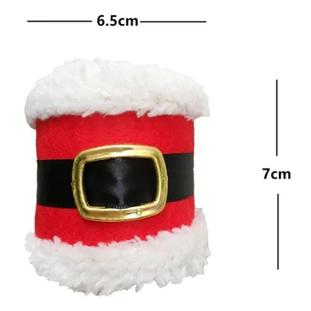 5 KS Obrúsok Krúžok Módny Santa Claus Pás Luxusný Obrúsok Zábal Stole, Výzdoba Na Vianoce